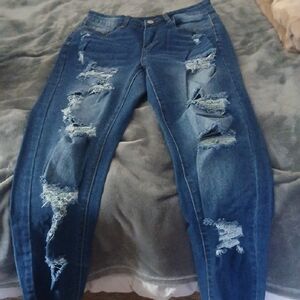 Distressed Blue Jeans for Women